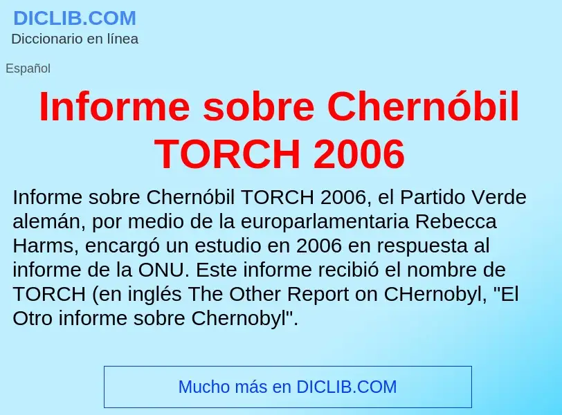 What is Informe sobre Chernóbil TORCH 2006 - definition