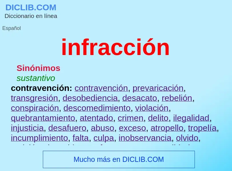 What is infracción - meaning and definition