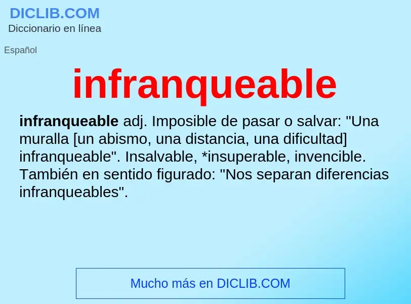 Was ist infranqueable - Definition