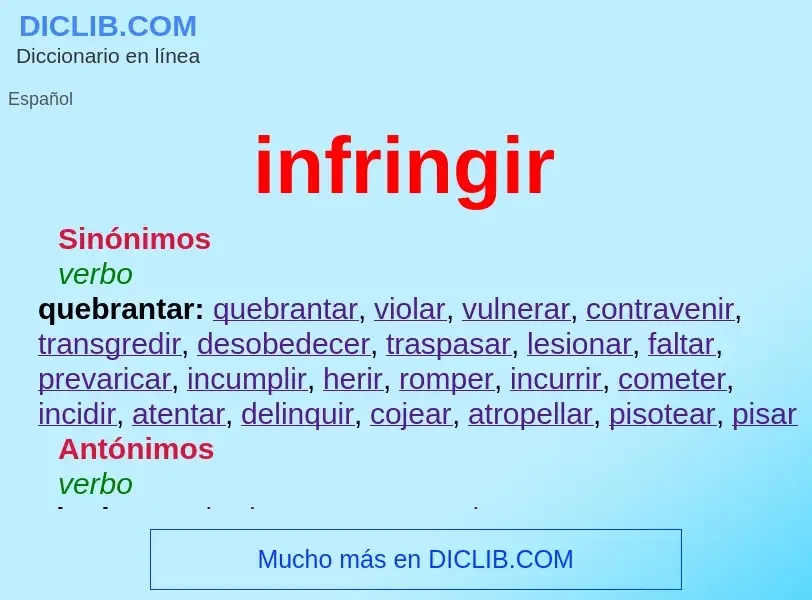 What is infringir - definition