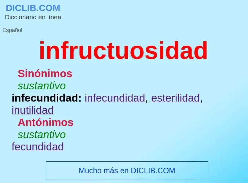 What is infructuosidad - definition