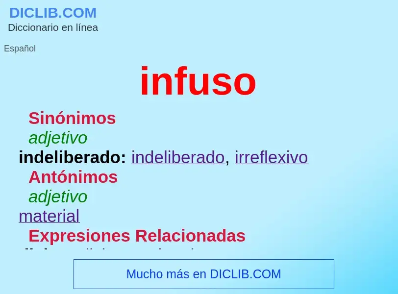 What is infuso - meaning and definition