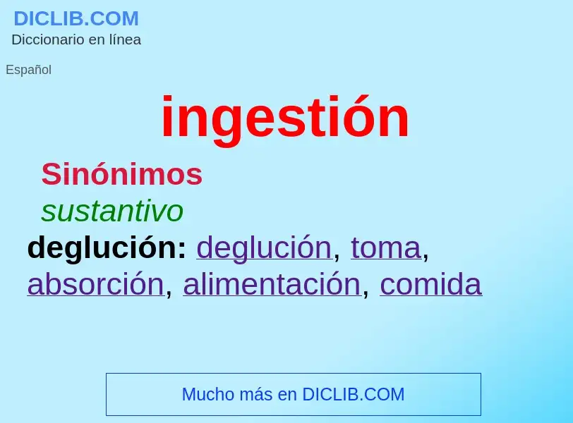 ¿Qué es ingestión? - significado y definición