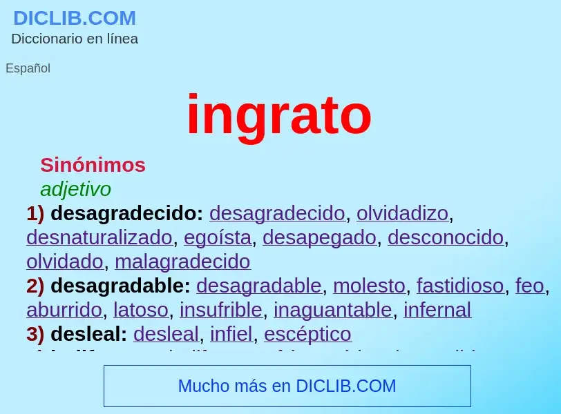 What is ingrato - meaning and definition