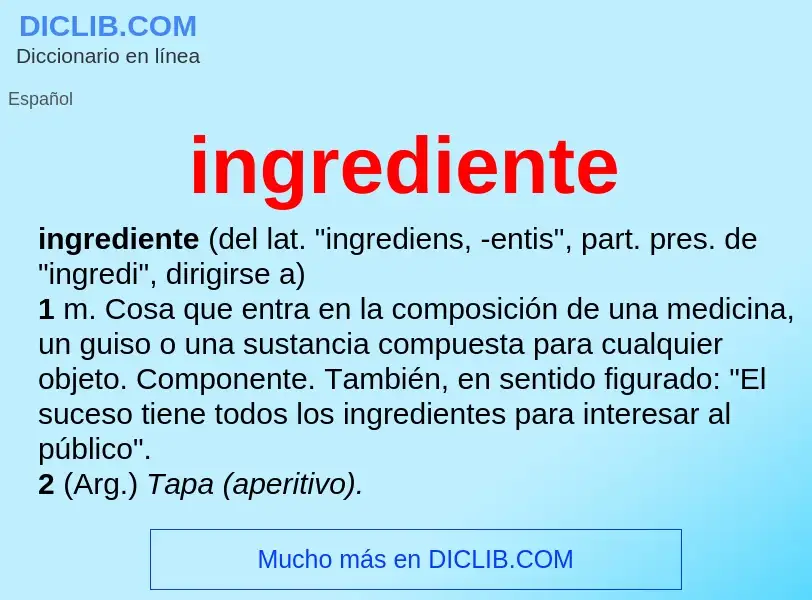 Wat is ingrediente - definition