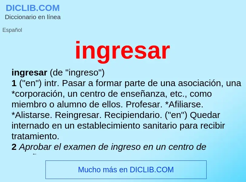 Was ist ingresar - Definition