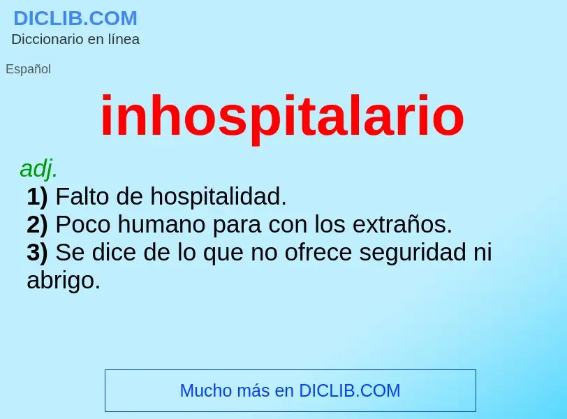 Was ist inhospitalario - Definition