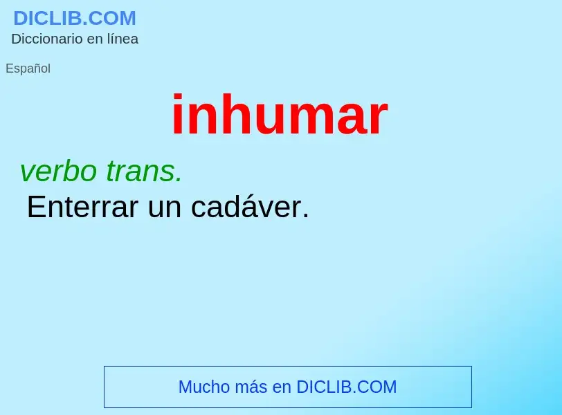 What is inhumar - definition