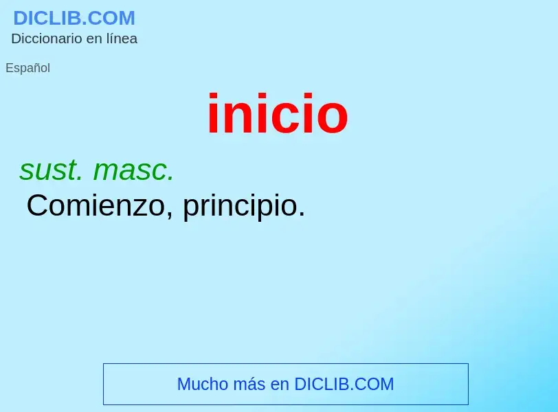 What is inicio - definition