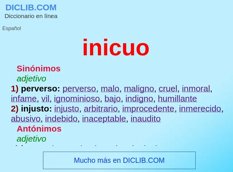 What is inicuo - definition