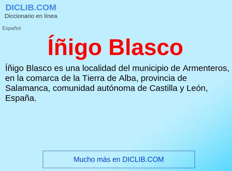 ¿Qué es Íñigo Blasco? - significado y definición