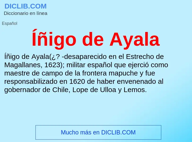 ¿Qué es Íñigo de Ayala? - significado y definición