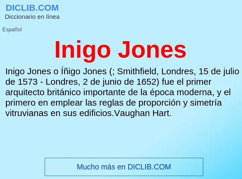 Wat is Inigo Jones - definition