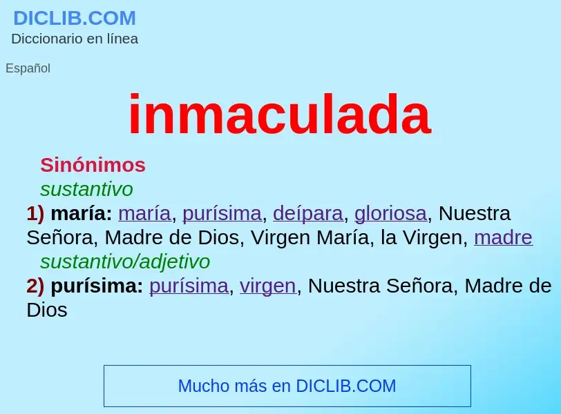 What is inmaculada - definition