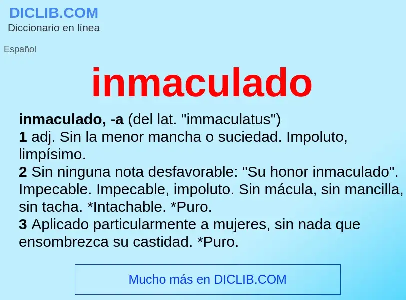 What is inmaculado - definition