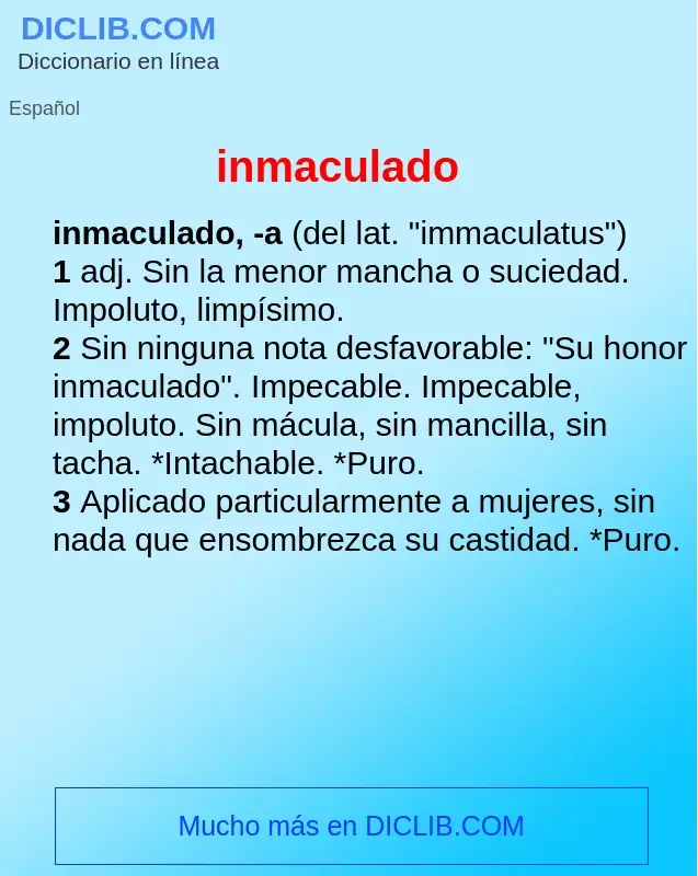 Wat is inmaculado - definition