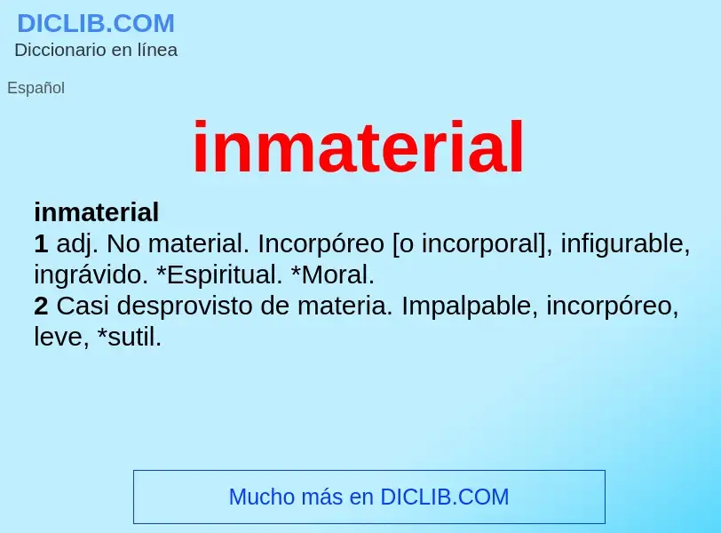 What is inmaterial - definition