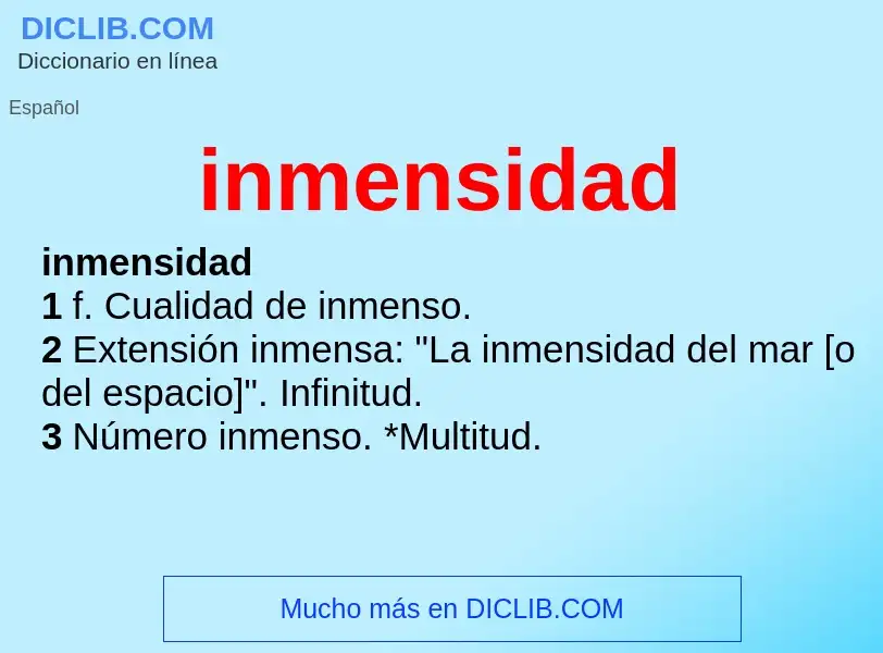 What is inmensidad - definition