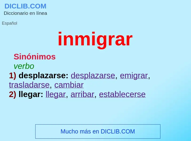 Wat is inmigrar - definition