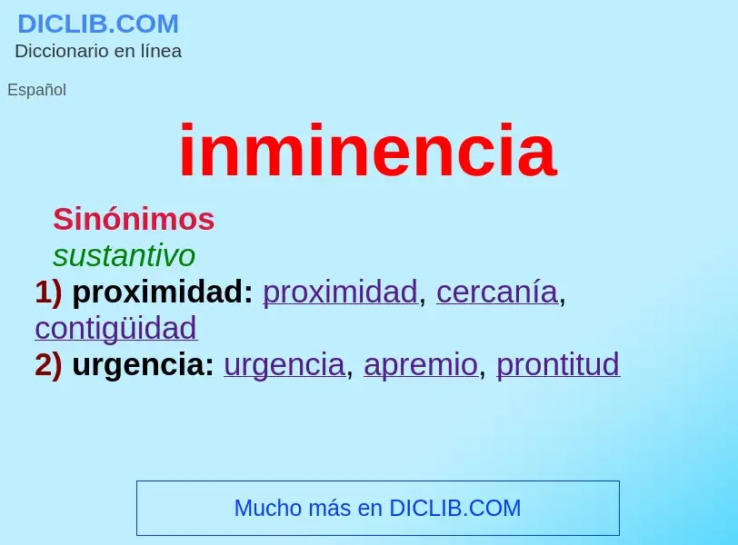 O que é inminencia - definição, significado, conceito