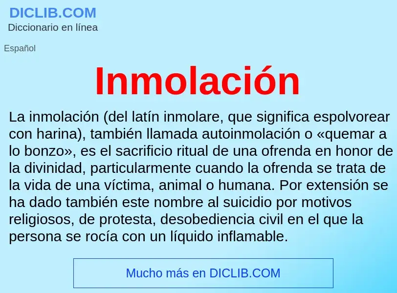 Wat is Inmolación - definition