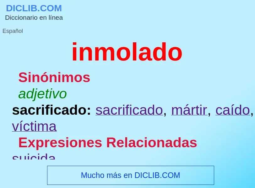 What is inmolado - definition