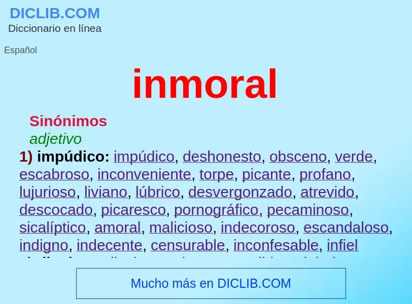 What is inmoral - definition