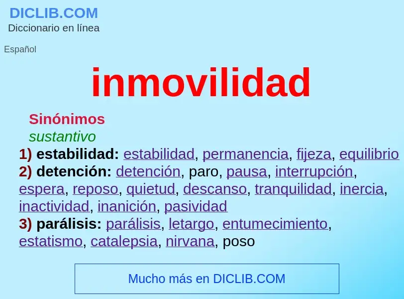 Wat is inmovilidad - definition