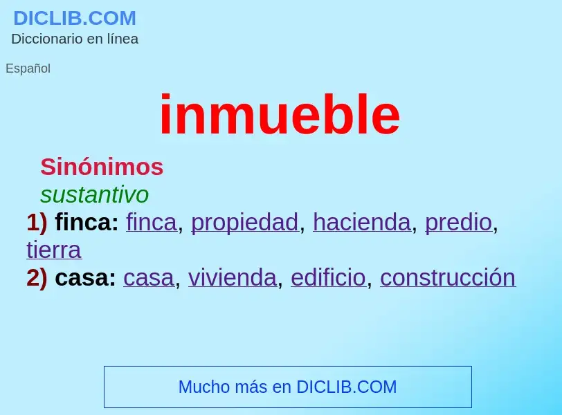 What is inmueble - meaning and definition