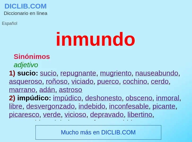 Wat is inmundo - definition