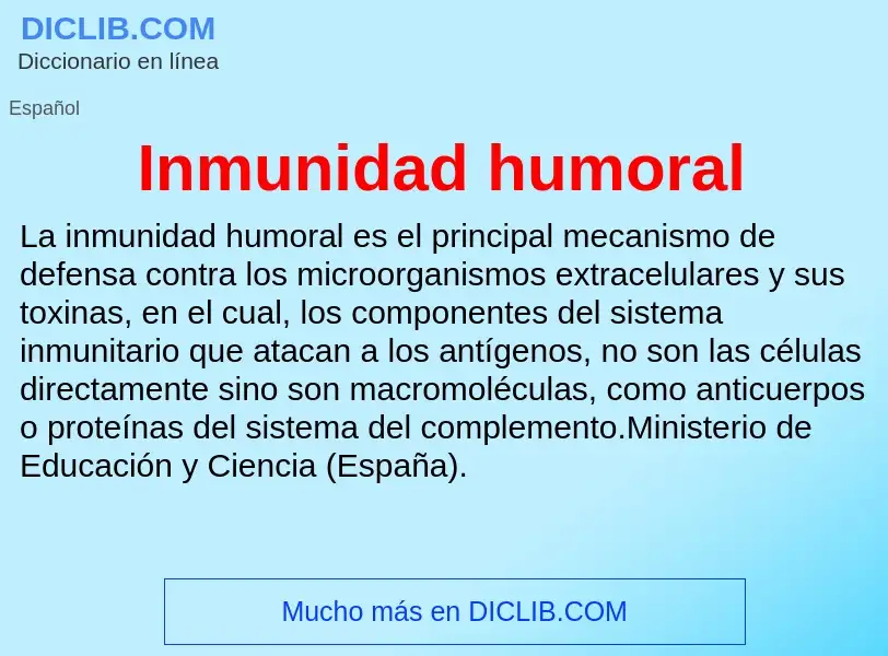 ¿Qué es Inmunidad humoral? - significado y definición