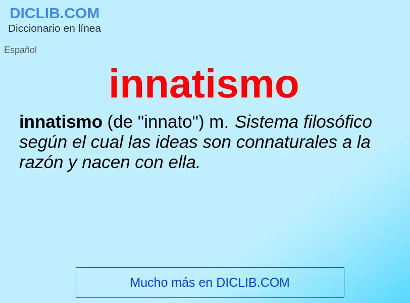 ¿Qué es innatismo? - significado y definición