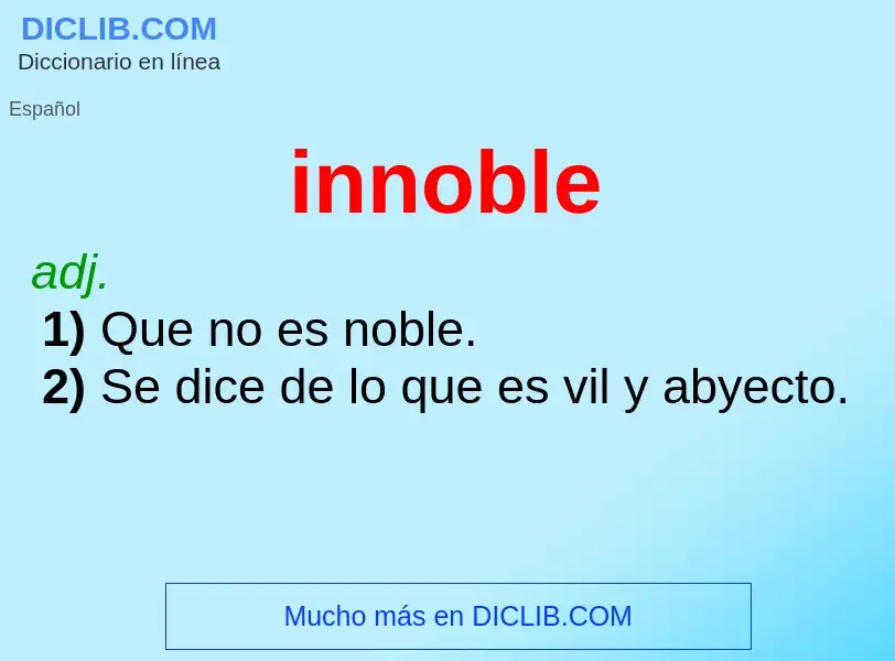 What is innoble - definition