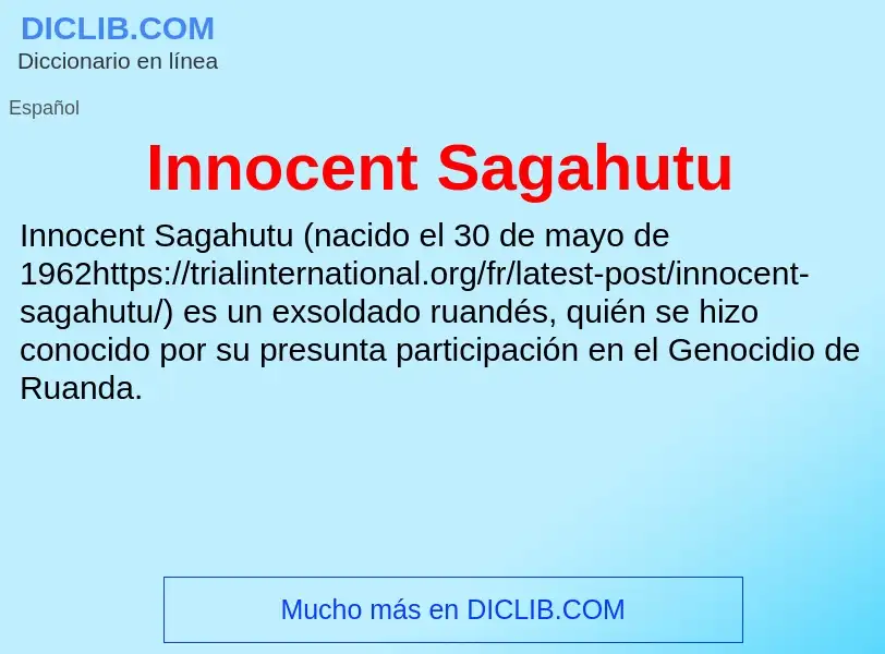 Что такое Innocent Sagahutu - определение