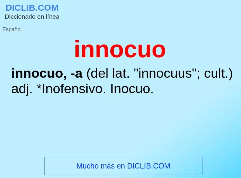 O que é innocuo - definição, significado, conceito