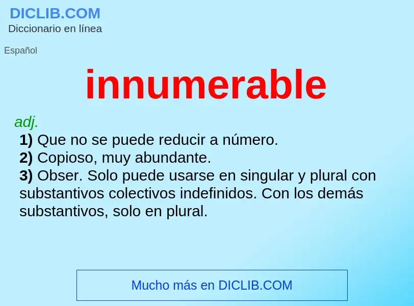 What is innumerable - meaning and definition