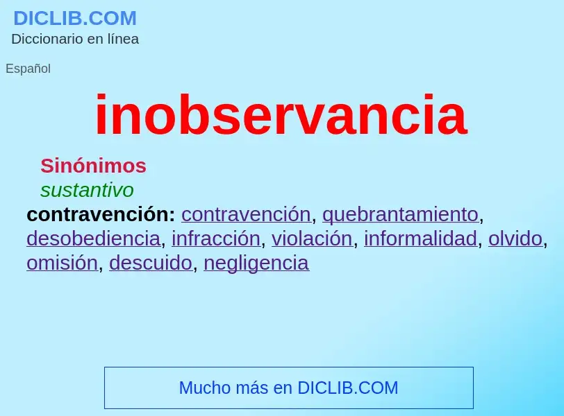 O que é inobservancia - definição, significado, conceito