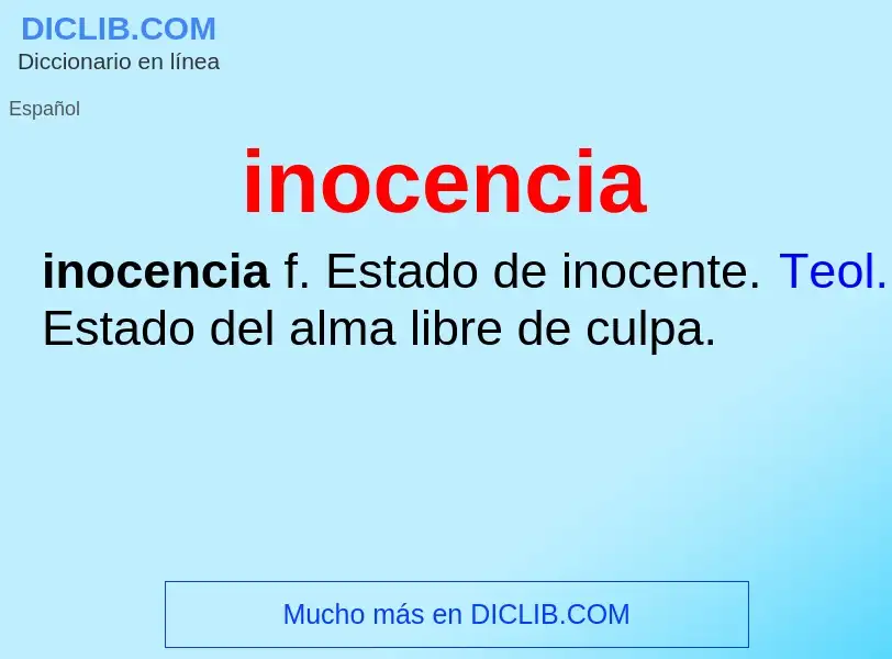 What is inocencia - meaning and definition