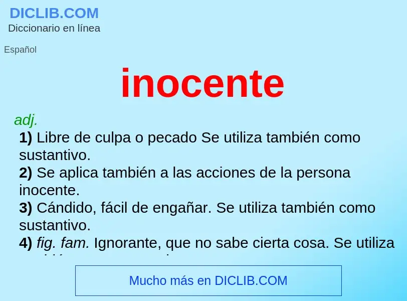 What is inocente - meaning and definition