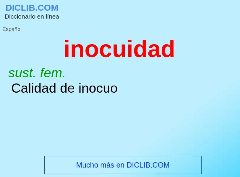 Wat is inocuidad - definition