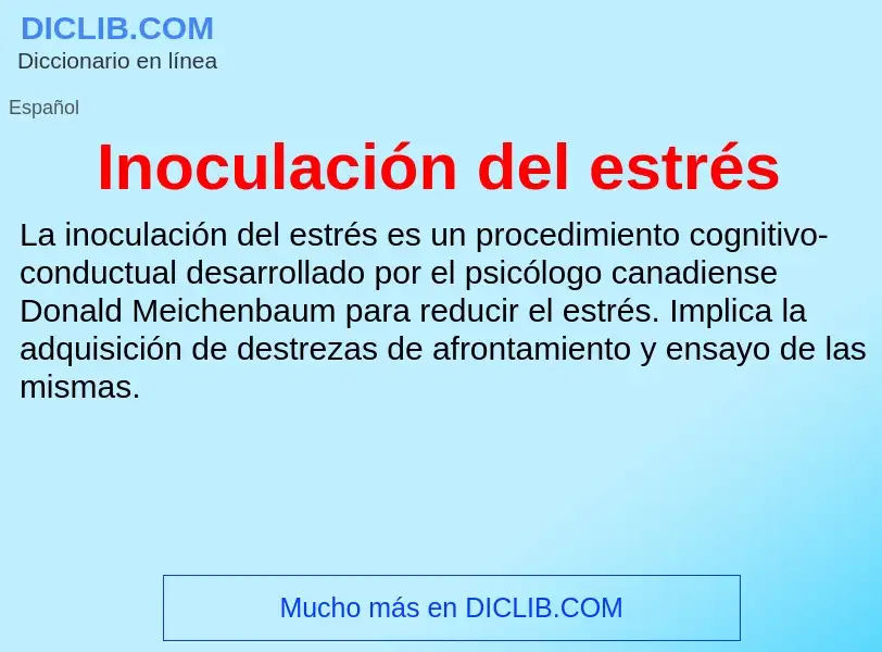 What is Inoculación del estrés - definition