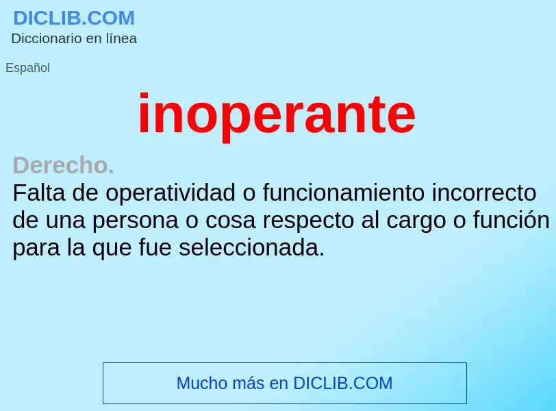 Wat is inoperante - definition