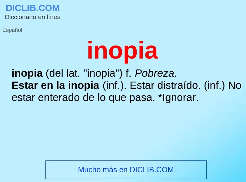 What is inopia - meaning and definition