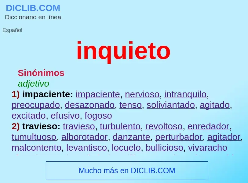 What is inquieto - definition