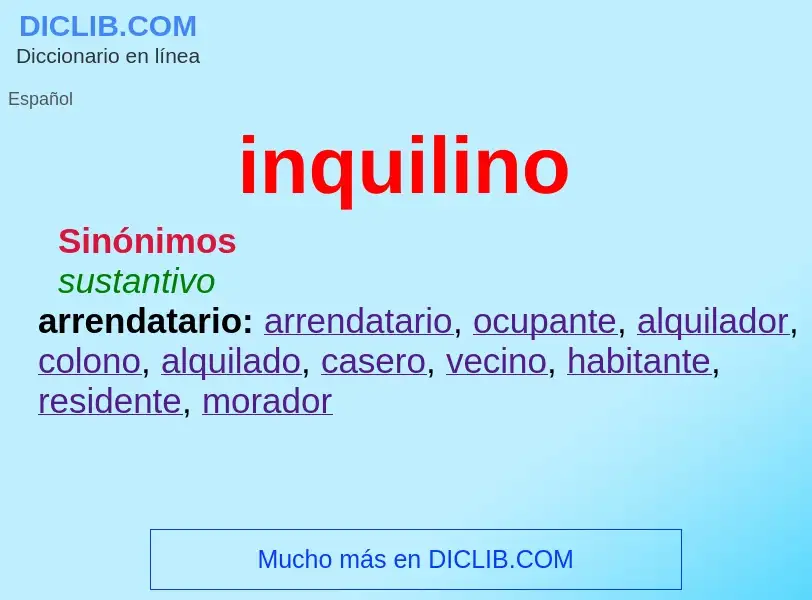 ¿Qué es inquilino? - significado y definición