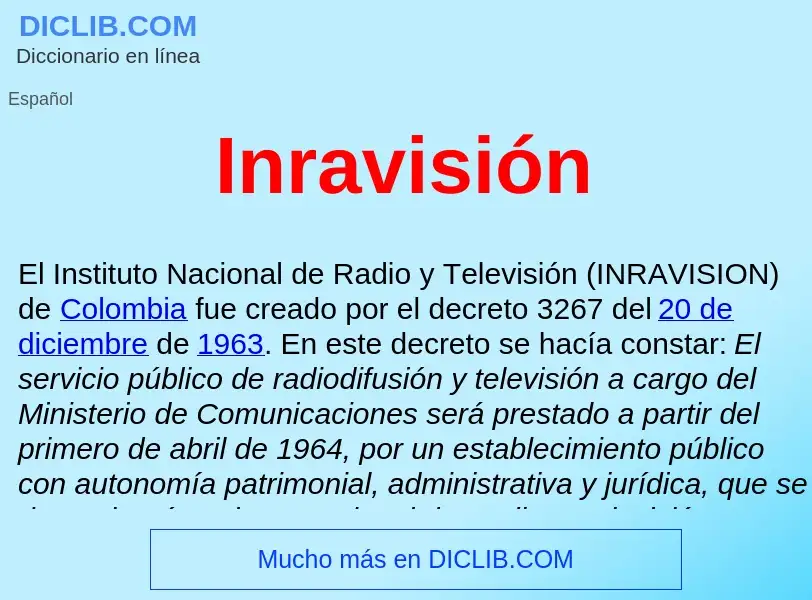 ¿Qué es Inravisión ? - significado y definición