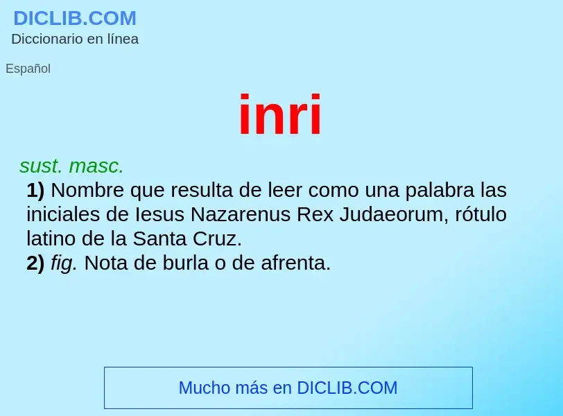 Что такое inri - определение