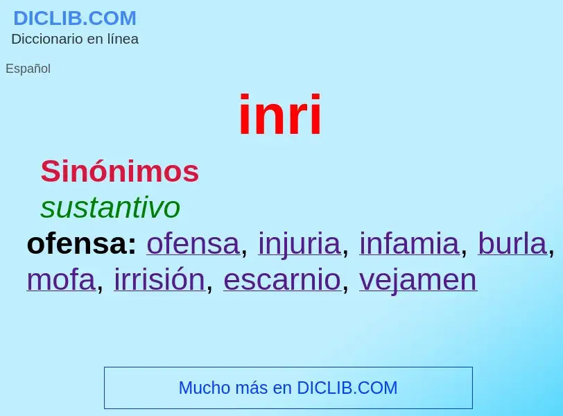 ¿Qué es inri? - significado y definición