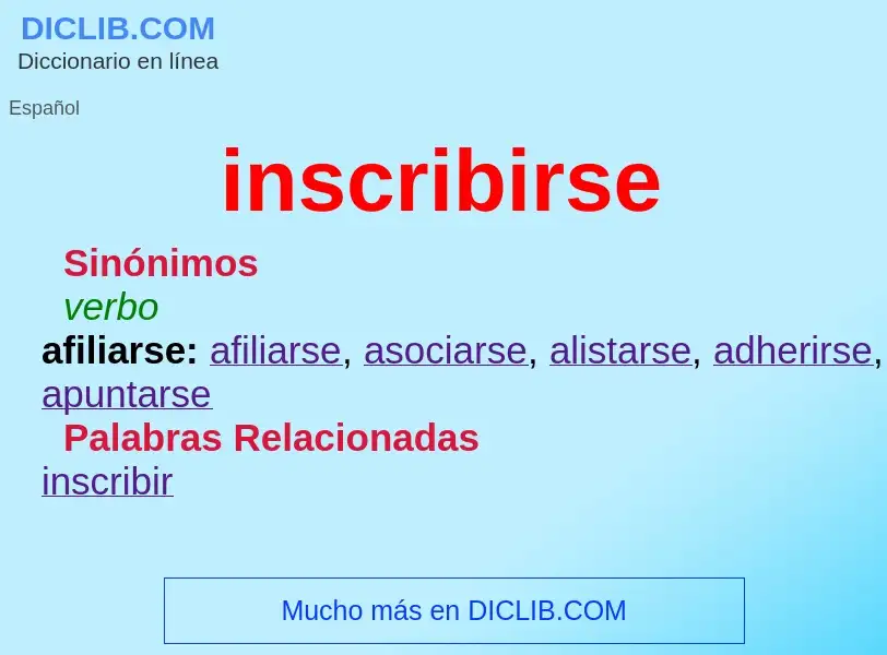 O que é inscribirse - definição, significado, conceito