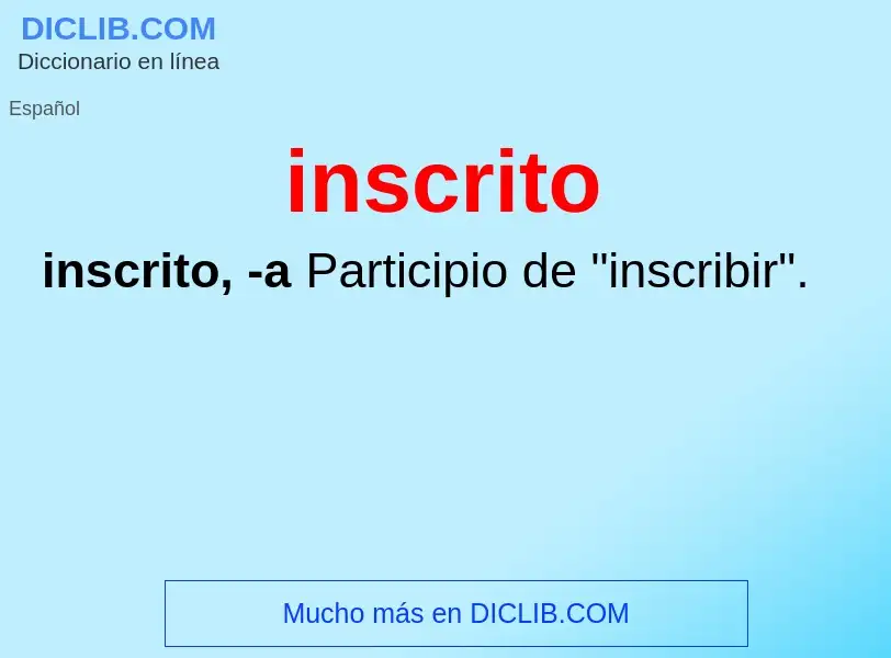 Wat is inscrito - definition